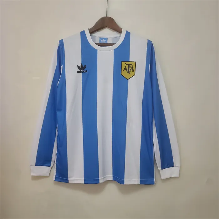Argentina Jersey Home Kit 1978 Retro Long Sleeves Football