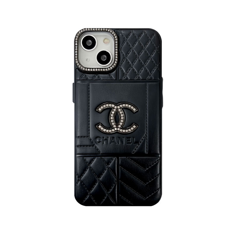 Leather CC Phone Case with Diamond-Detail Embellishment product image 1, provided for visual reference and product detail