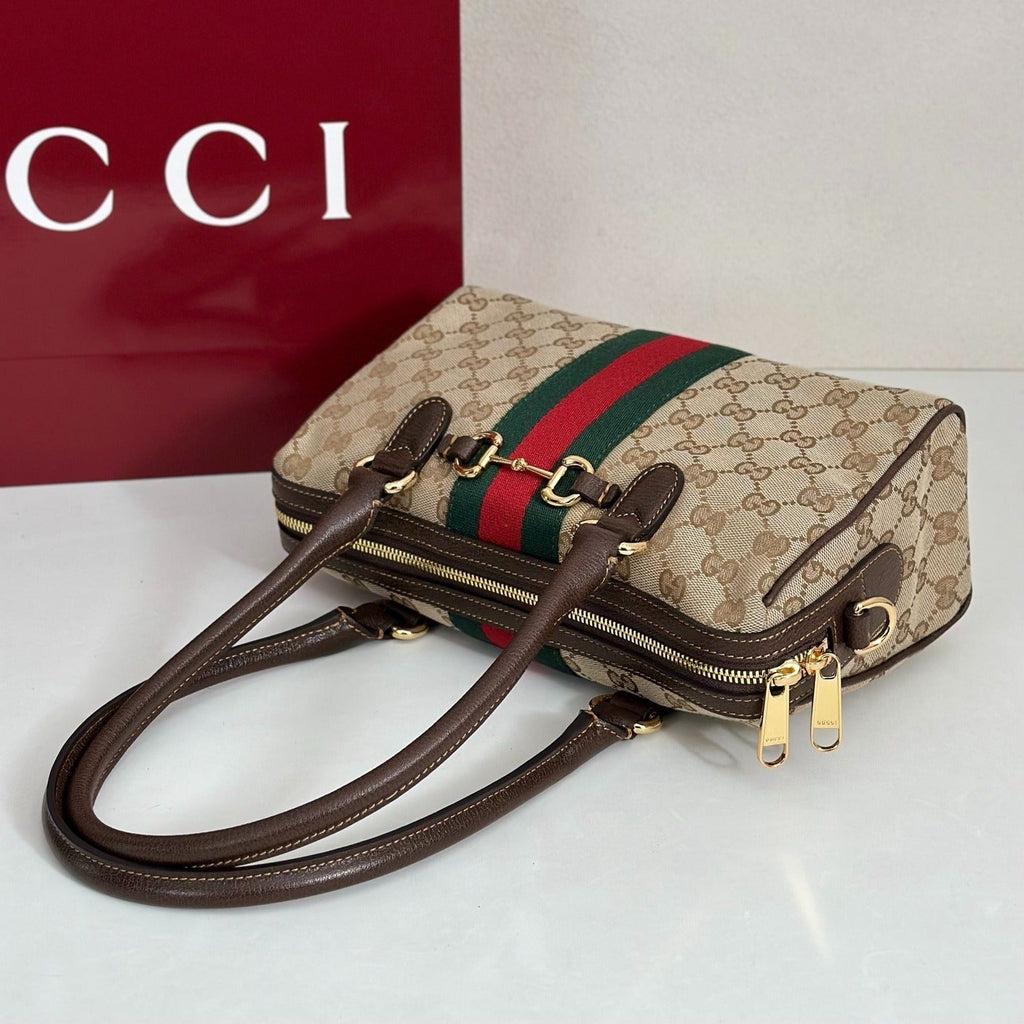 Gucci GG Canvas Boston Bag - Beige product image 5, provided for visual reference and product detail review