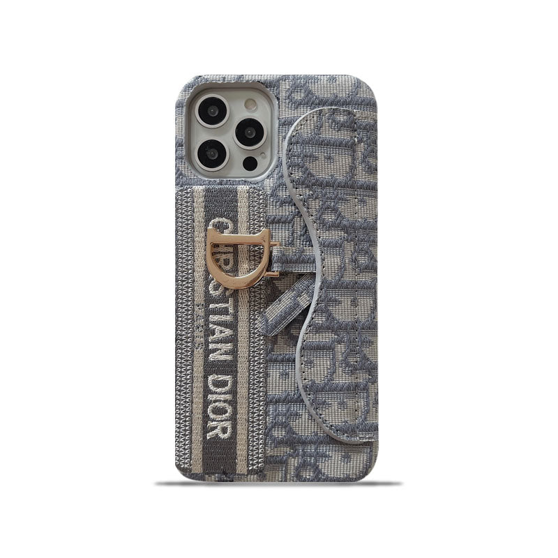 CD iPhone Case with Card Holder Gray product image 1, provided for visual reference and product detail review