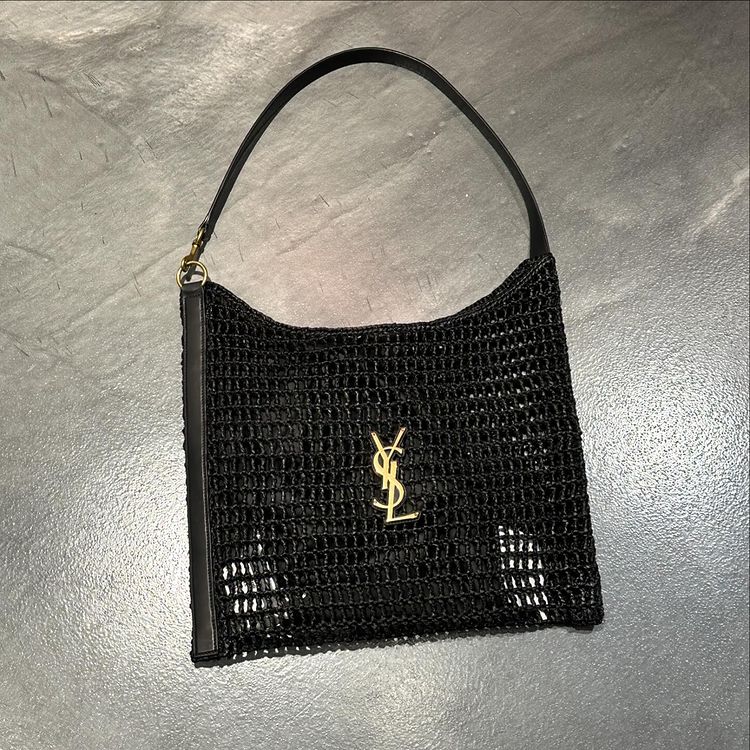 Saint Laurent YSL Raffia Tote Bag product image 3, provided for visual reference and product detail review