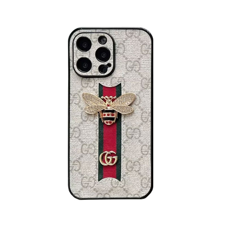Classic Leather GG Bees Phone Case with Strap product image 1, provided for visual reference and product detail review
