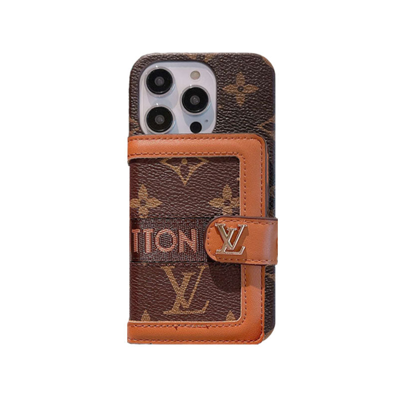 Monogram iPhone Case with Wallet and Crossbody Strap Brown product image 1, provided for visual reference and product detail