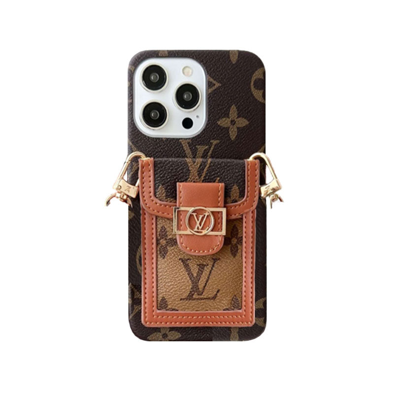 Monogram Dauphine iPhone Case with Card Holder and Strap Brown product image 1, provided for visual reference and product
