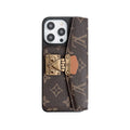 Monogram iPhone Case with Purse and Crossbody Strap Brown product image 1, provided for visual reference and product detail