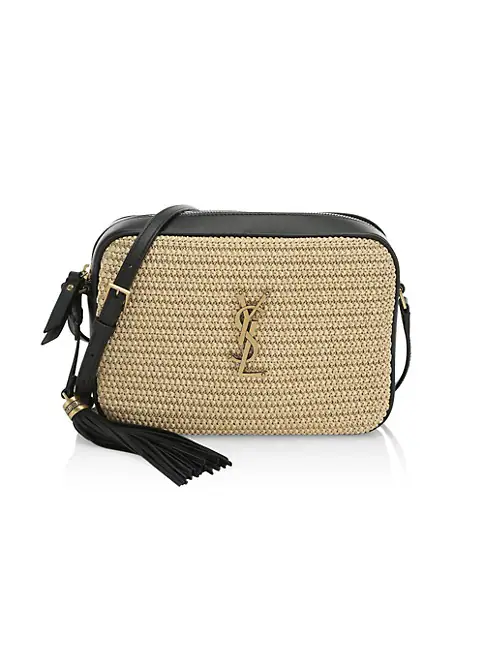 Saint Laurent Lou Medium YSL Monogram Raffia Camera Bag - Straw product image 4, provided for visual reference and product