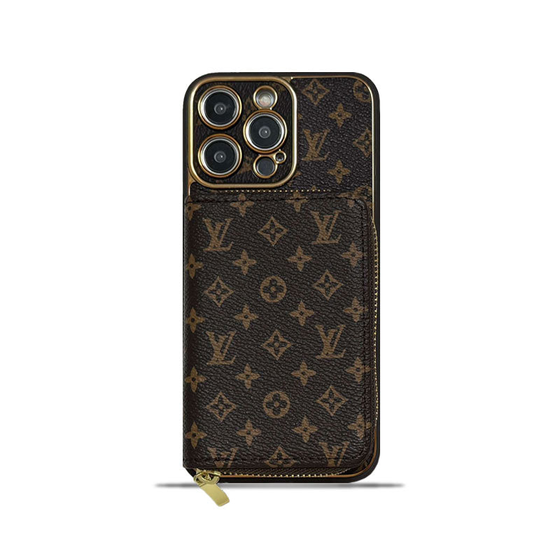 Monogram iPhone Case with Wallet Brown Small Printing product image 1, provided for visual reference and product detail