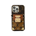 Monogram iPhone Case with Card Holder and Strap Black product image 1, provided for visual reference and product detail