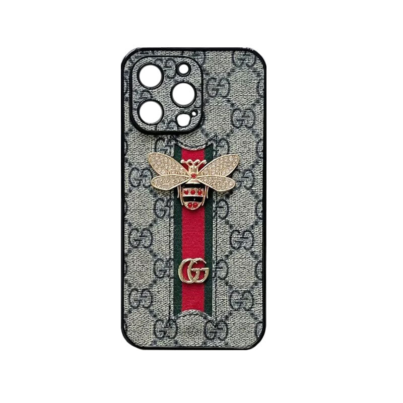 Classic Leather GG Bees Phone Case with Strap product image 1, provided for visual reference and product detail review