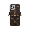 Monogram iPhone Case with Purse and Crossbody Strap Brown product image 1, provided for visual reference and product detail
