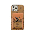 Monogram iPhone Case with Card Holder Yellow Printing product image 1, provided for visual reference and product detail