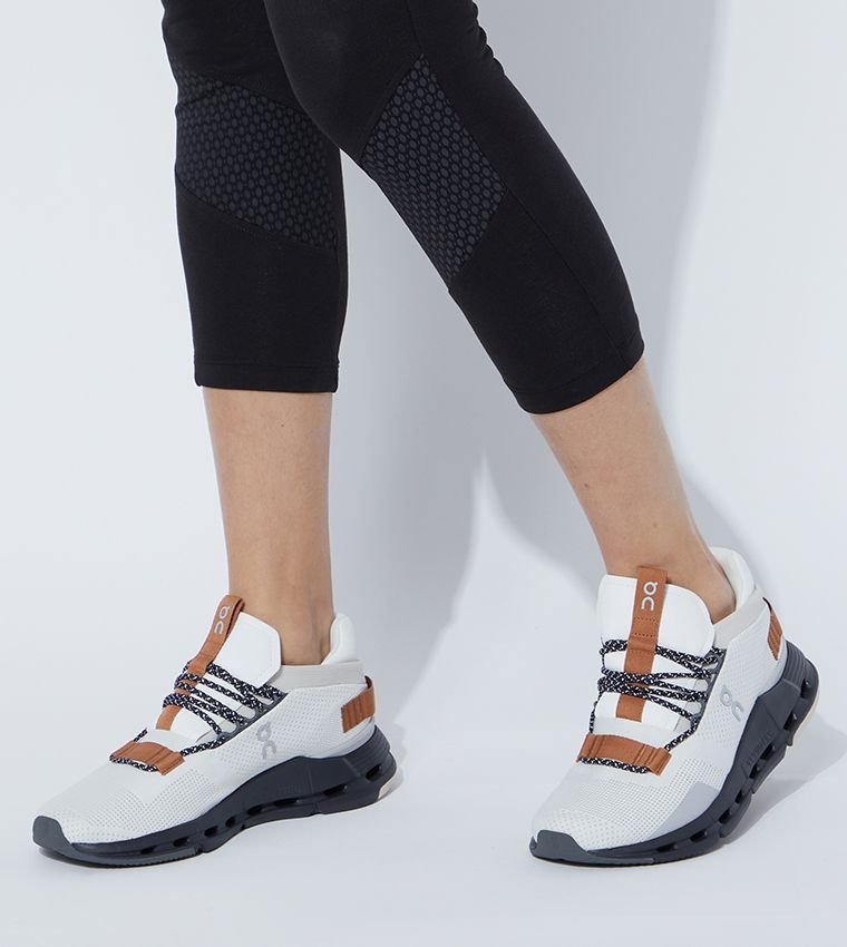 On Cloudnova White Pecan Lifestyle Sneakers product image 4, provided for visual reference and product detail review