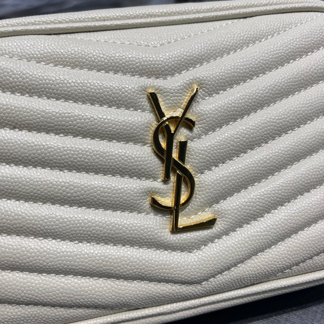 YSL Loulou Mini Camera Bag 18cm White product image 5, provided for visual reference and product detail review