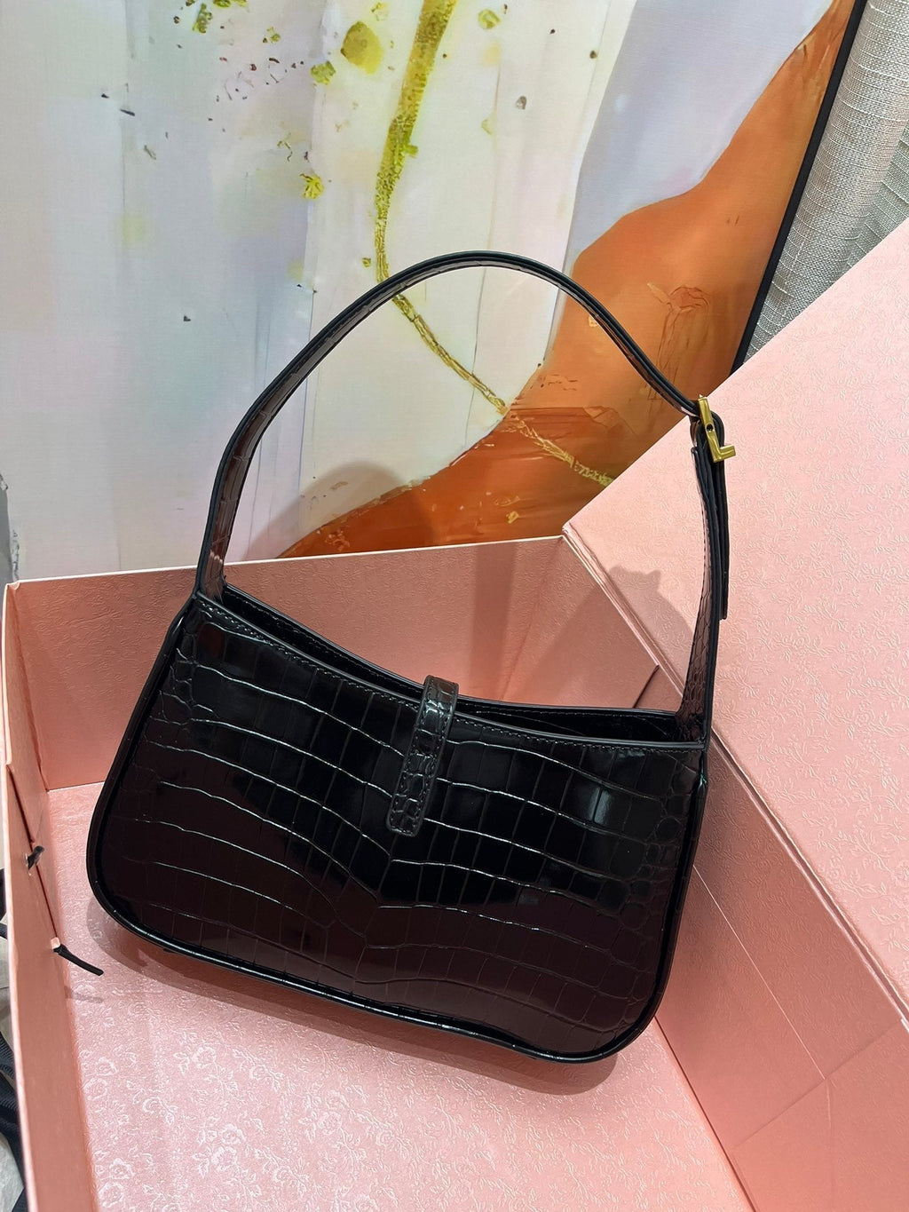 YSL Croc-Embossed the 5 To 7 Hobo Bag product image 4, provided for visual reference and product detail review