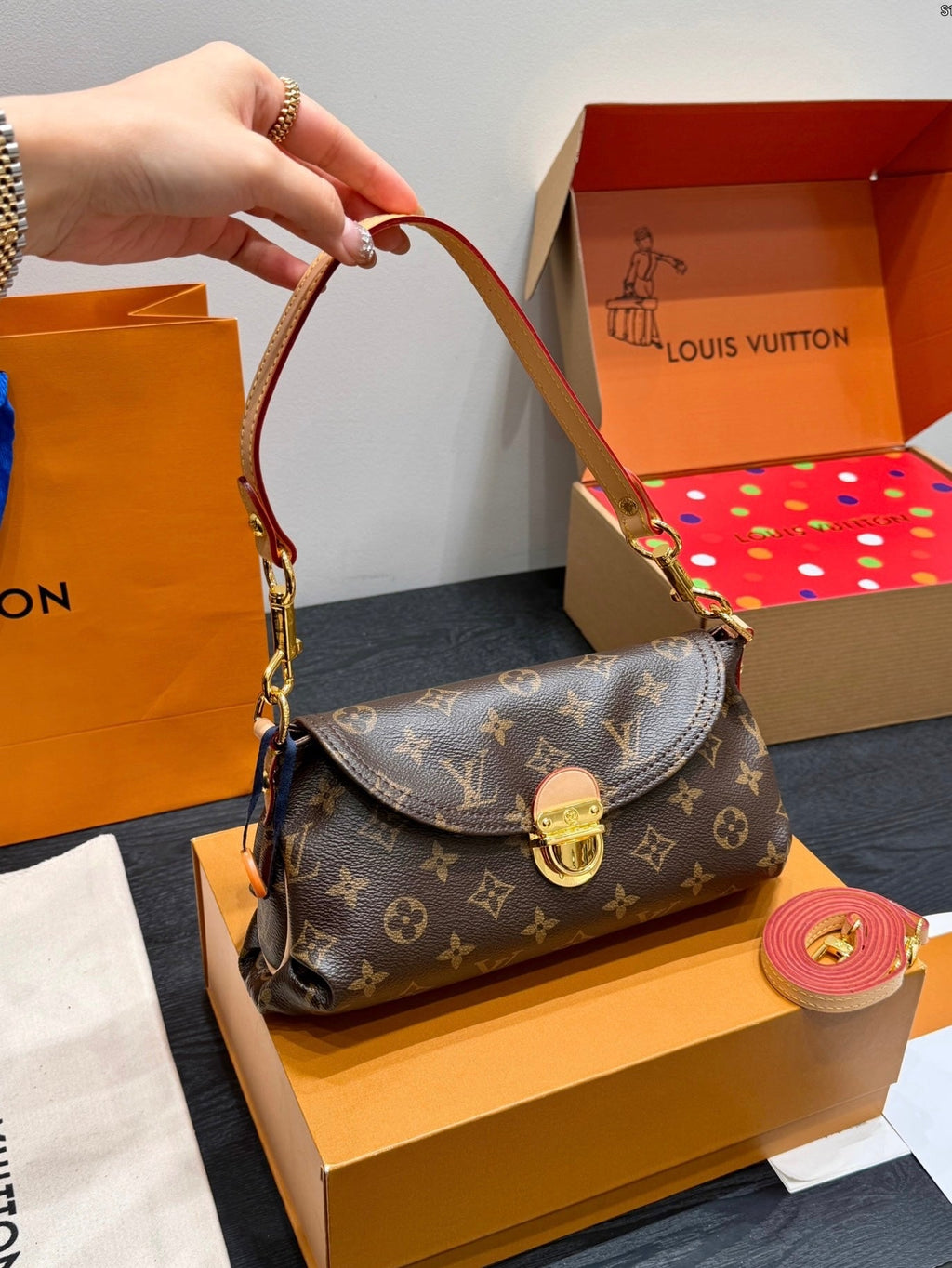LV Pochette Métis Monogram Canvas Handle Crossbody Bag with Leather Trim and Shoulder Strap - Brown product image 1,
