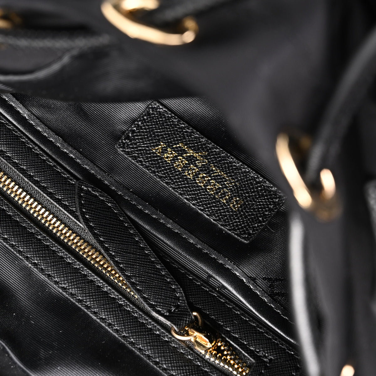 Burberry the Rucksack – Black Nylon & Leather Backpack with Gold-Tone Hardware - Black with Gold Accents product image 4,