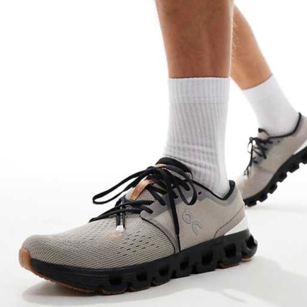 On Cloud X 4 Fog Black Training Shoes product image 1, provided for visual reference and product detail review