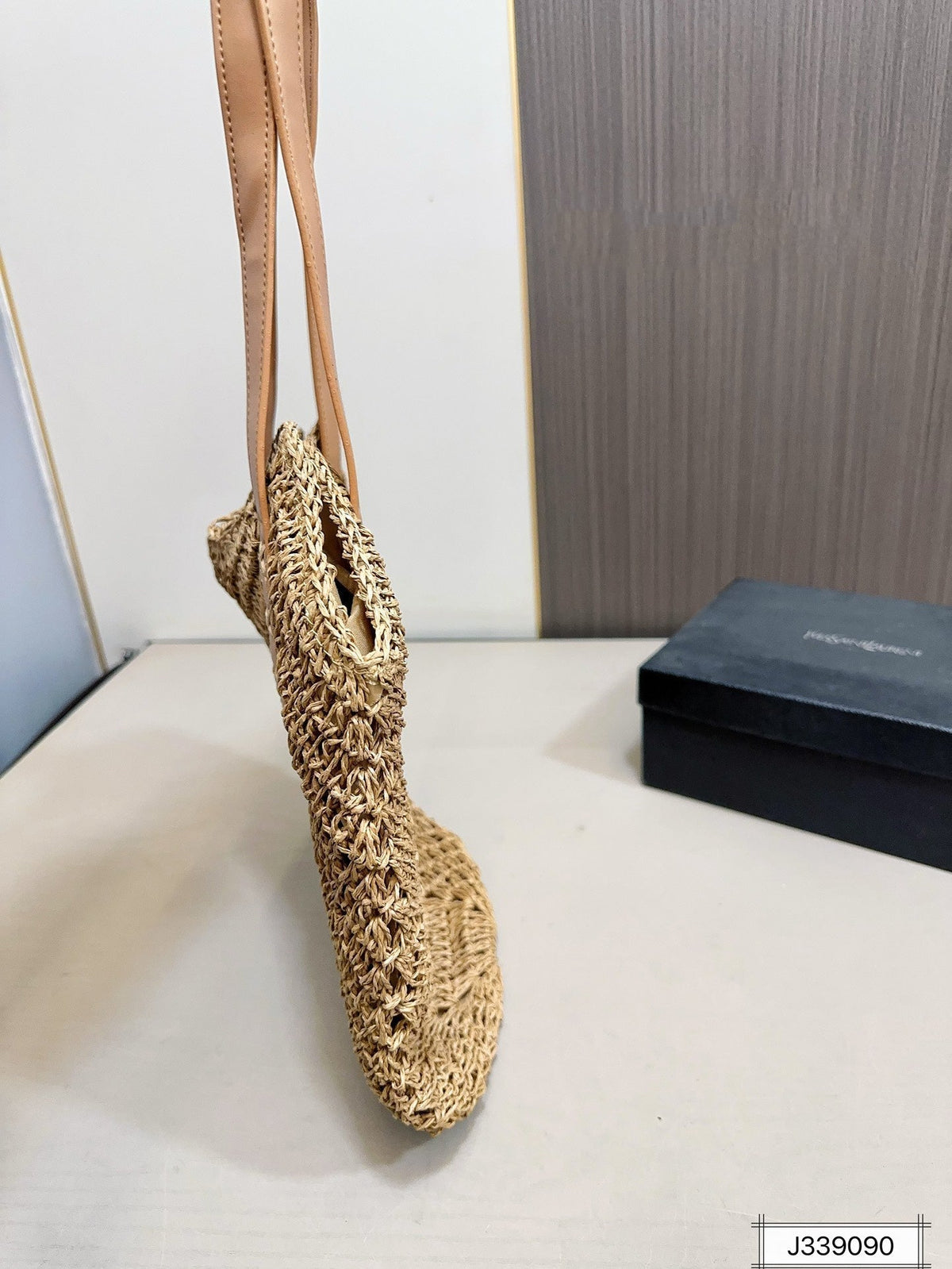 YSL Saint Laurent Vacation Casual Raffia Woven Tote Bag product image 5, provided for visual reference and product detail