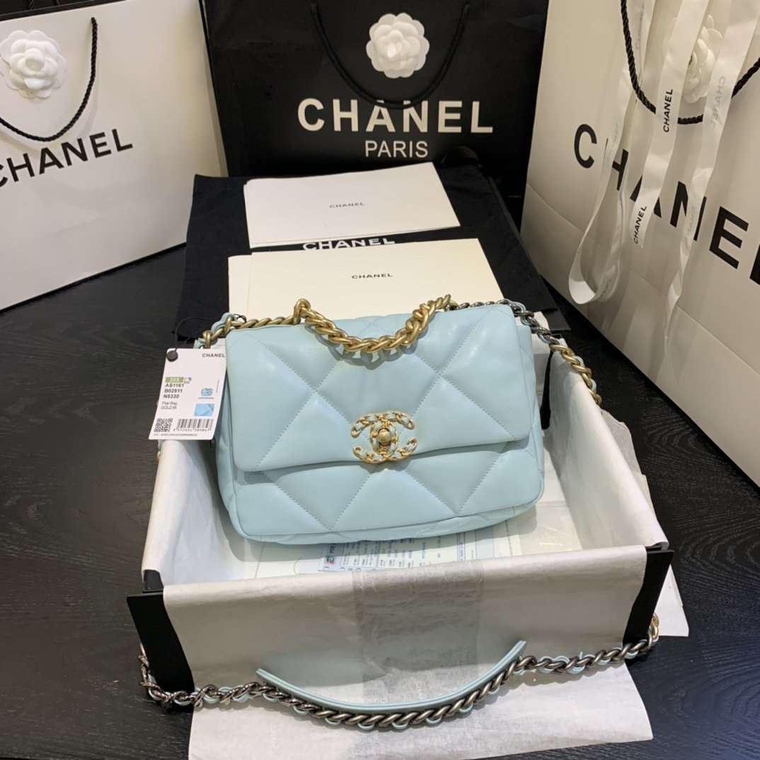 Chanel 19 Small Flap Bag Tiffany Blue product image 2, provided for visual reference and product detail review