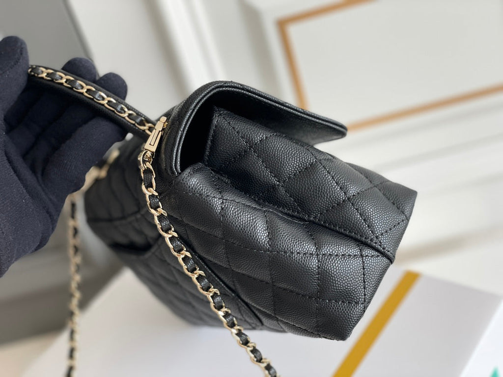 Chanel Coco Handle Black Bag Handle Flap Small/Mini Bag Black product image 4, provided for visual reference and product