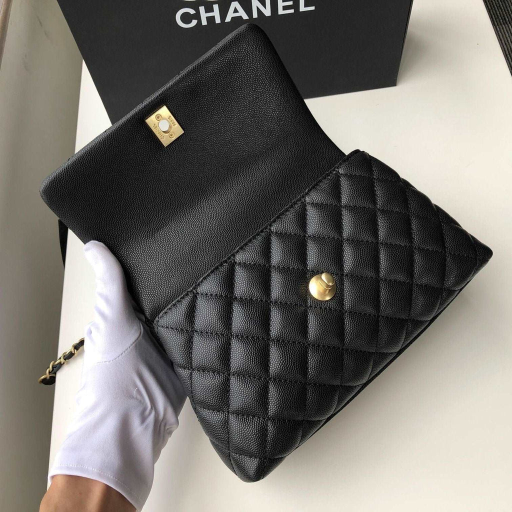 Chanel Small Flap Bag with Coco Handle - Black with Black Hardware product image 5, provided for visual reference and