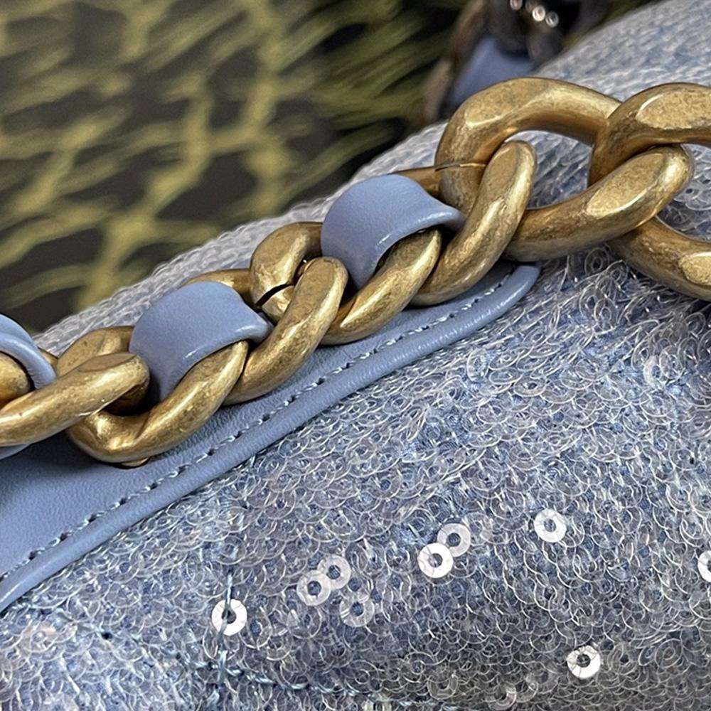 Chanel 19 Sequin Flap Bag - Light Blue product image 6, provided for visual reference and product detail review