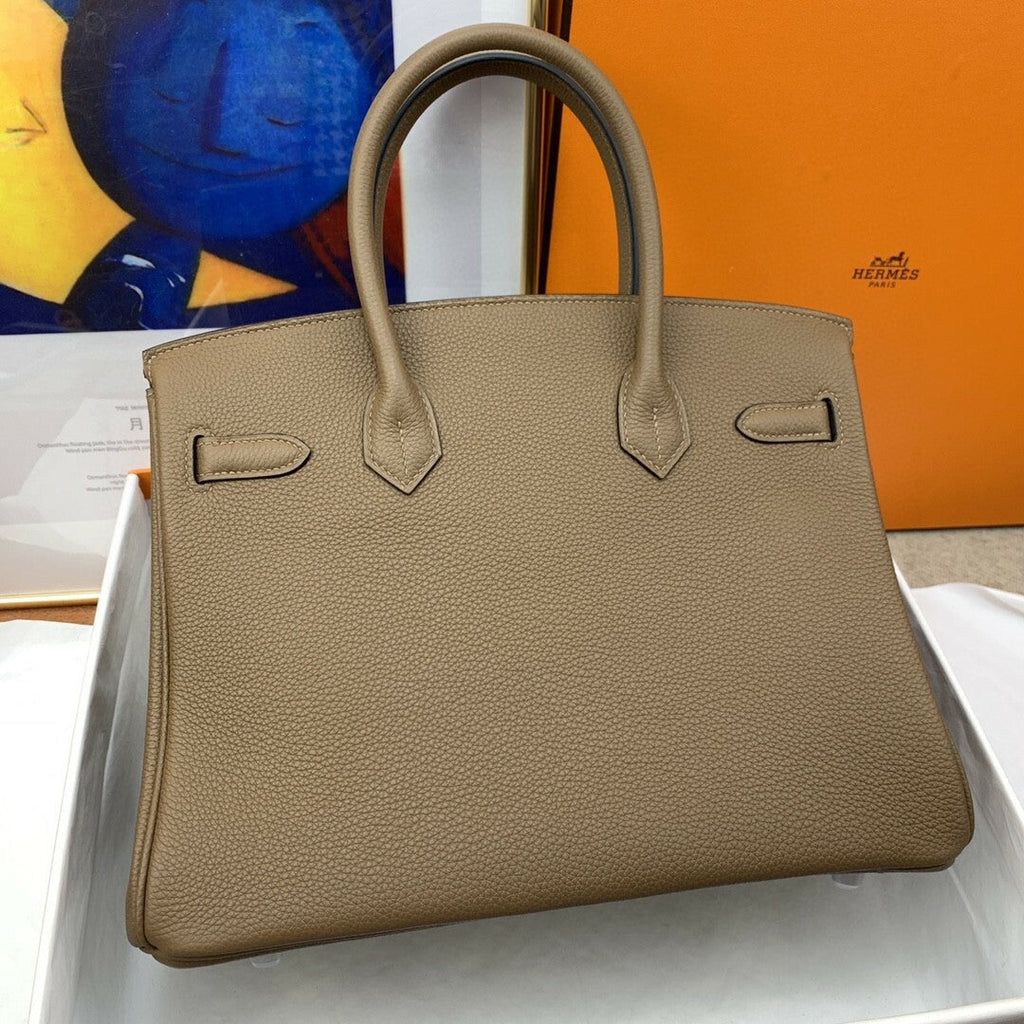 Hermes Birkin 30 Togo Etoupe Bag Silver Hardware Handbags (11.8in30cm) - Grey product image 3, provided for visual reference