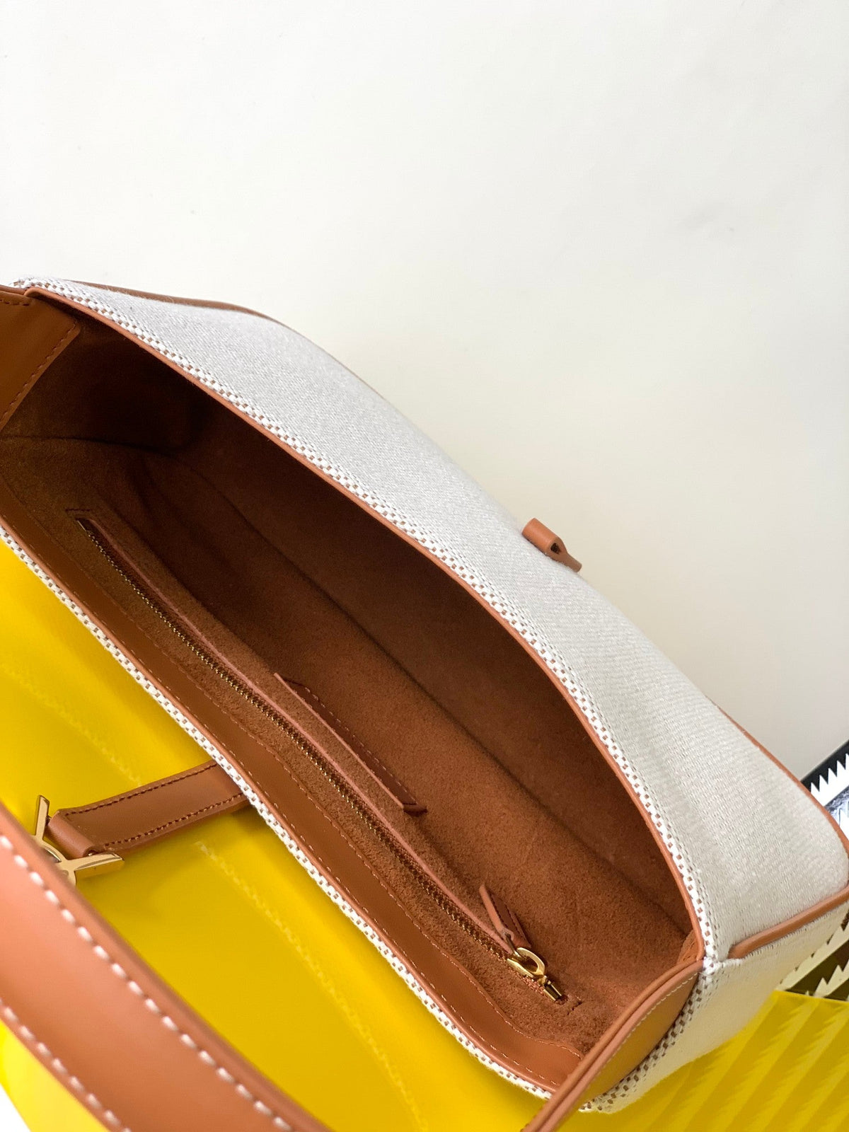 YSL Le 5 a 7 in Canvas and Leather Shoulder Bag - White product image 4, provided for visual reference and product detail