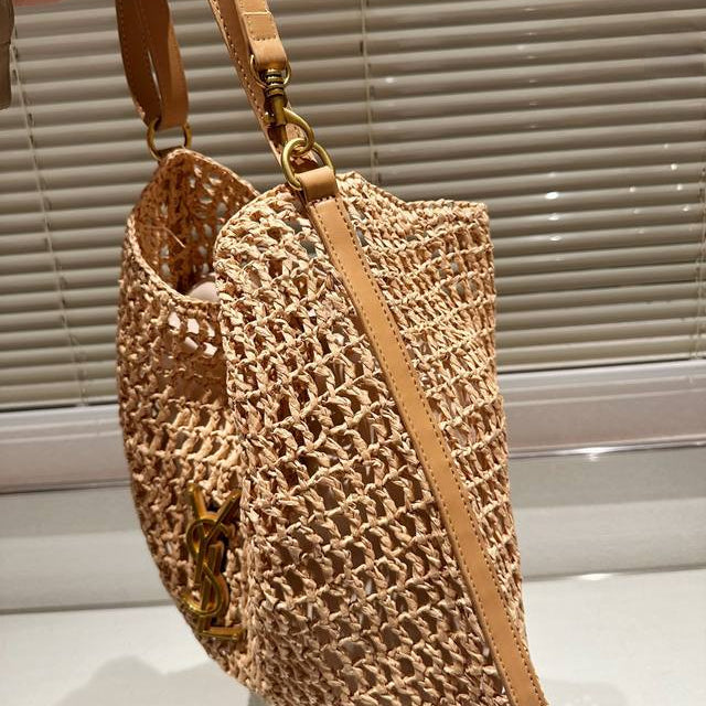 Saint Laurent YSL Raffia Tote Bag product image 7, provided for visual reference and product detail review