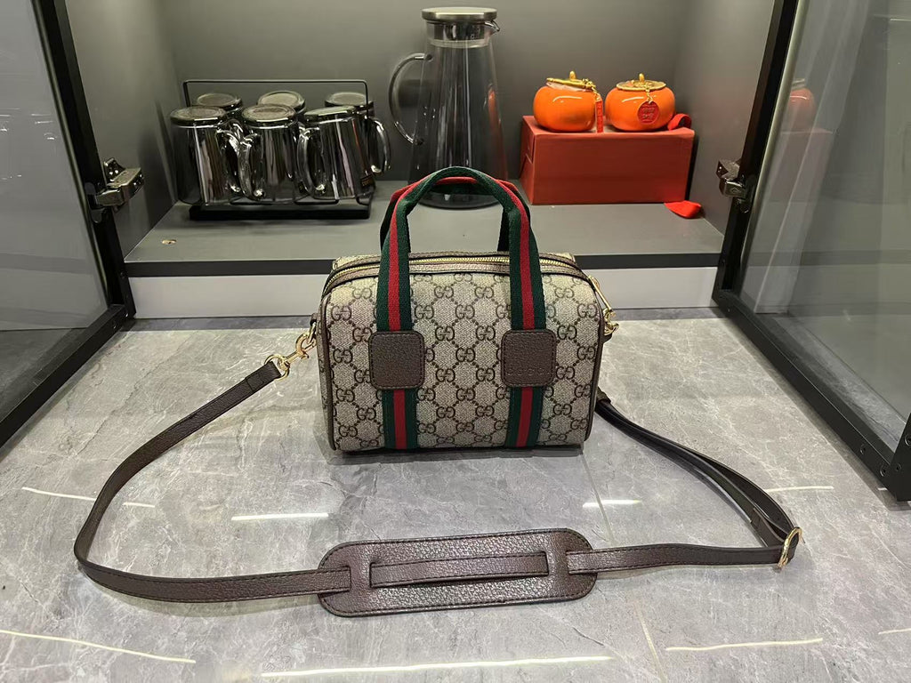 Gucci Mini GG Handbag - Beige and Dark Brown product image 8, provided for visual reference and product detail review