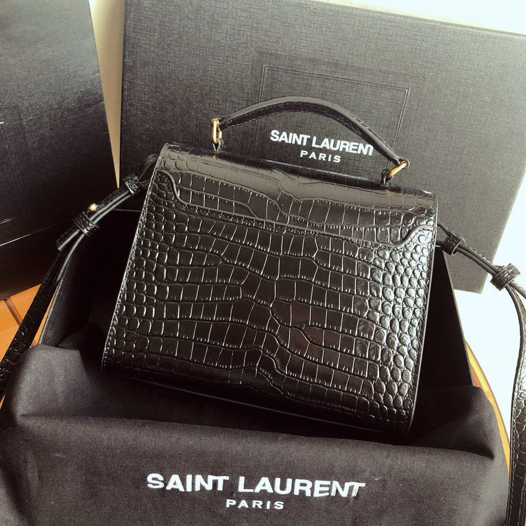 YSL Cassandra Mini Top Handle Bag Black product image 5, provided for visual reference and product detail review