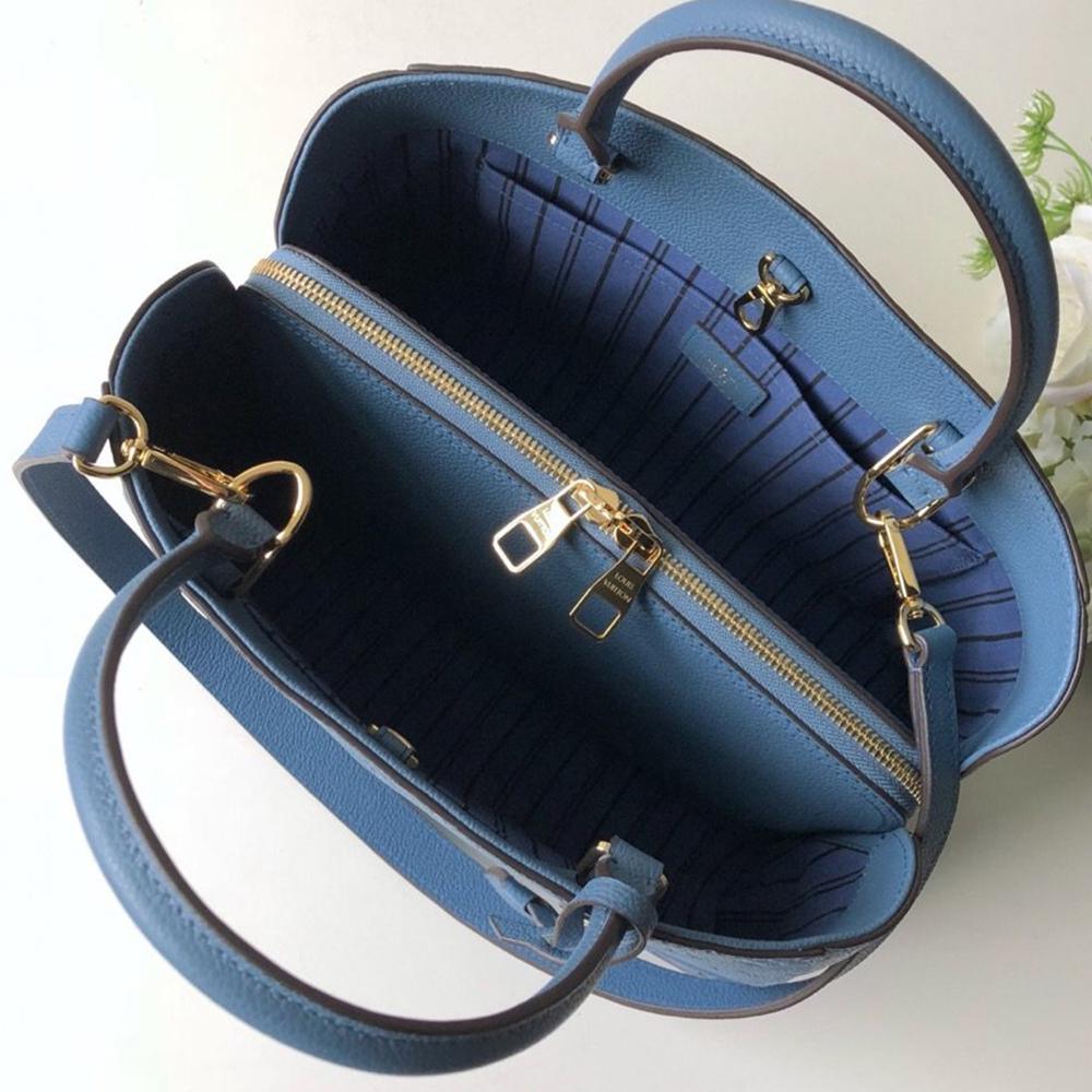 Louis Vuitton Montaigne MM Blue Handbag product image 4, provided for visual reference and product detail review