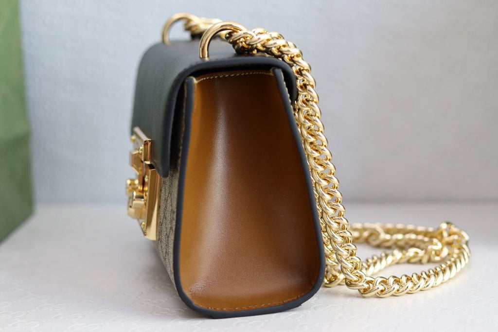 Gucci Padlock 20 Ophidia Leather Black Shoulder Bag product image 4, provided for visual reference and product detail review