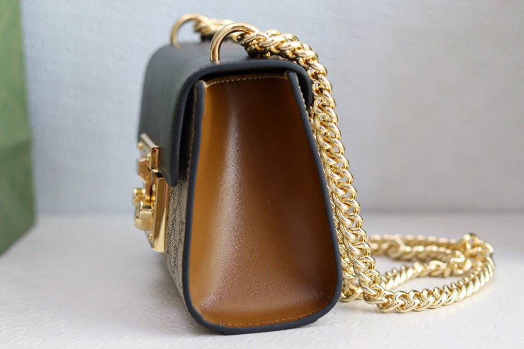 Gucci Padlock 20 Ophidia Leather Black Shoulder Bag product image 4, provided for visual reference and product detail review
