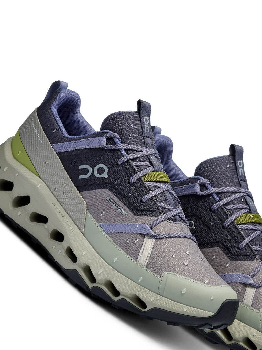 On Cloudhorizon Waterproof Grey/Green Hiking Shoes product image 3, provided for visual reference and product detail review