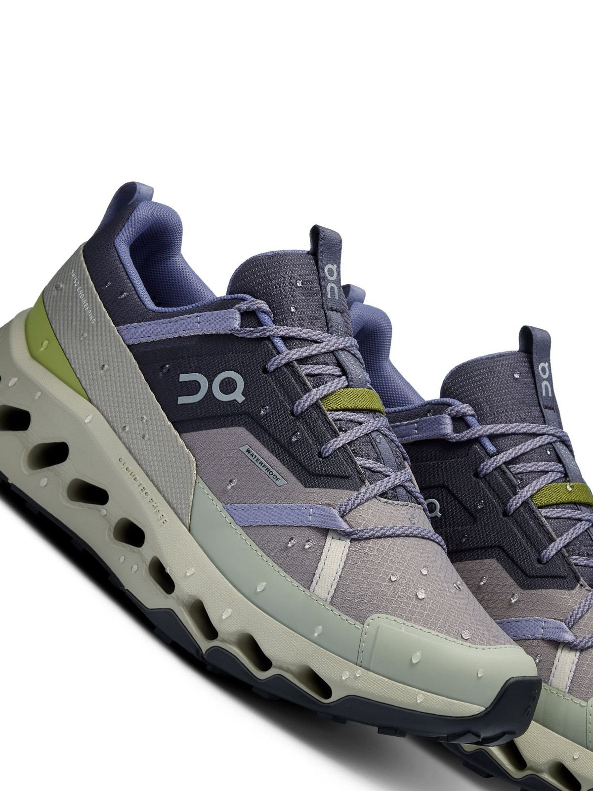 On Cloudhorizon Waterproof Grey/Green Hiking Shoes product image 3, provided for visual reference and product detail review