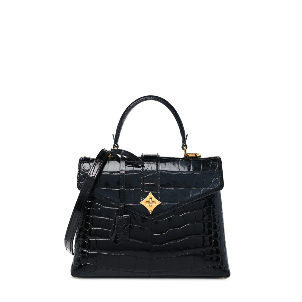 LV Rose Des Vents Mini Handbag - Alligator Matte Black product image 1, provided for visual reference and product detail