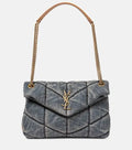 YSL Puffer Small Denim Shoulder Bag product image 1, provided for visual reference and product detail review