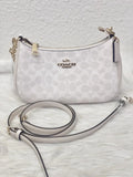 Coach Women Teri Shoulder Bag Signature Canvas - White/Chalk product image 1, provided for visual reference and product