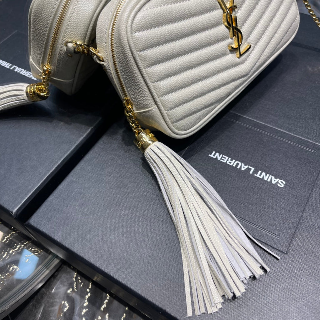 YSL Loulou Mini Camera Bag 18cm White product image 6, provided for visual reference and product detail review