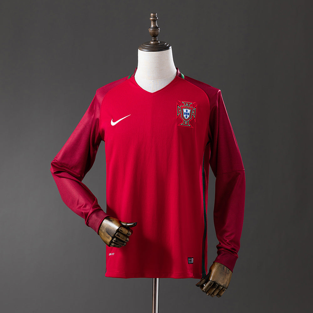 Portugal Jersey 2016 Home Retro Football Kit Long Sleeves product image 1