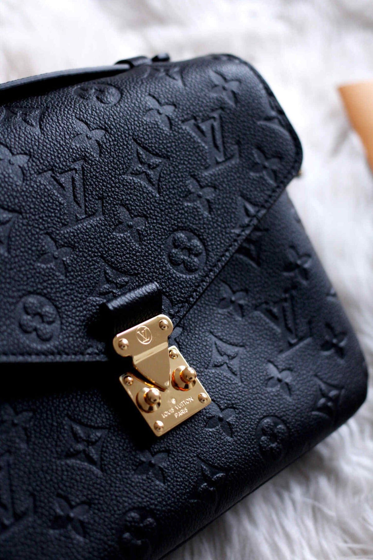 LV Pochette Métis Monogram Empreinte Leather Handle Crossbody Bag with Navy Blue Leather Trim product image 6, provided for