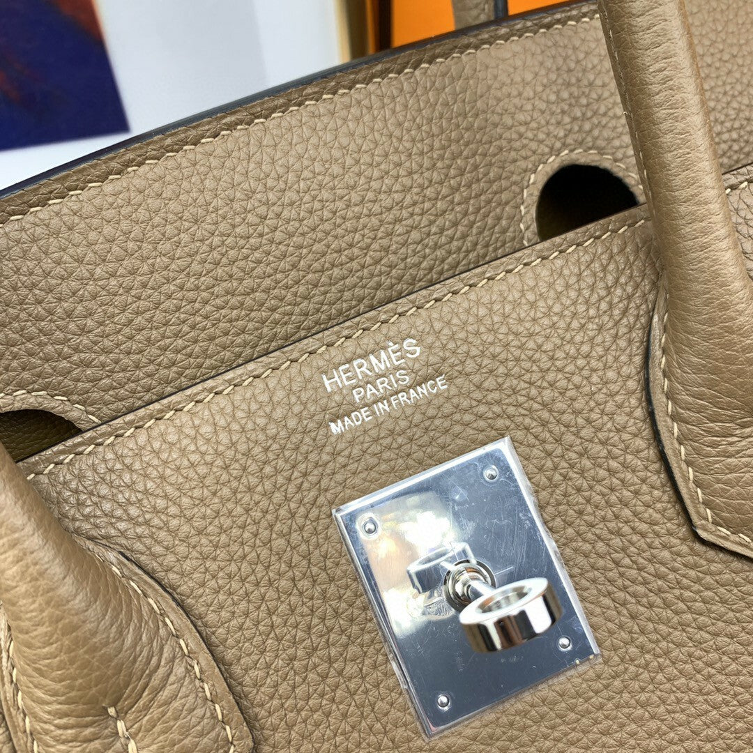Hermes Birkin 30 Togo Etoupe Bag Silver Hardware Handbags (11.8in30cm) - Grey product image 8, provided for visual reference