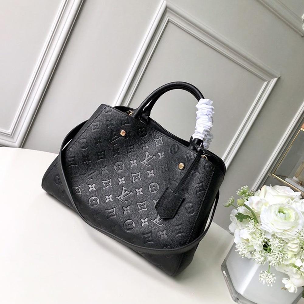 LV Montaigne MM Black Handbag product image 1, provided for visual reference and product detail review