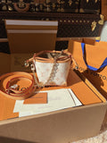 LV Nano Noé Monogram Canvas Mini Bucket Shoulder Bag with Chain Strap and Leather Trim product image 1, provided for visual