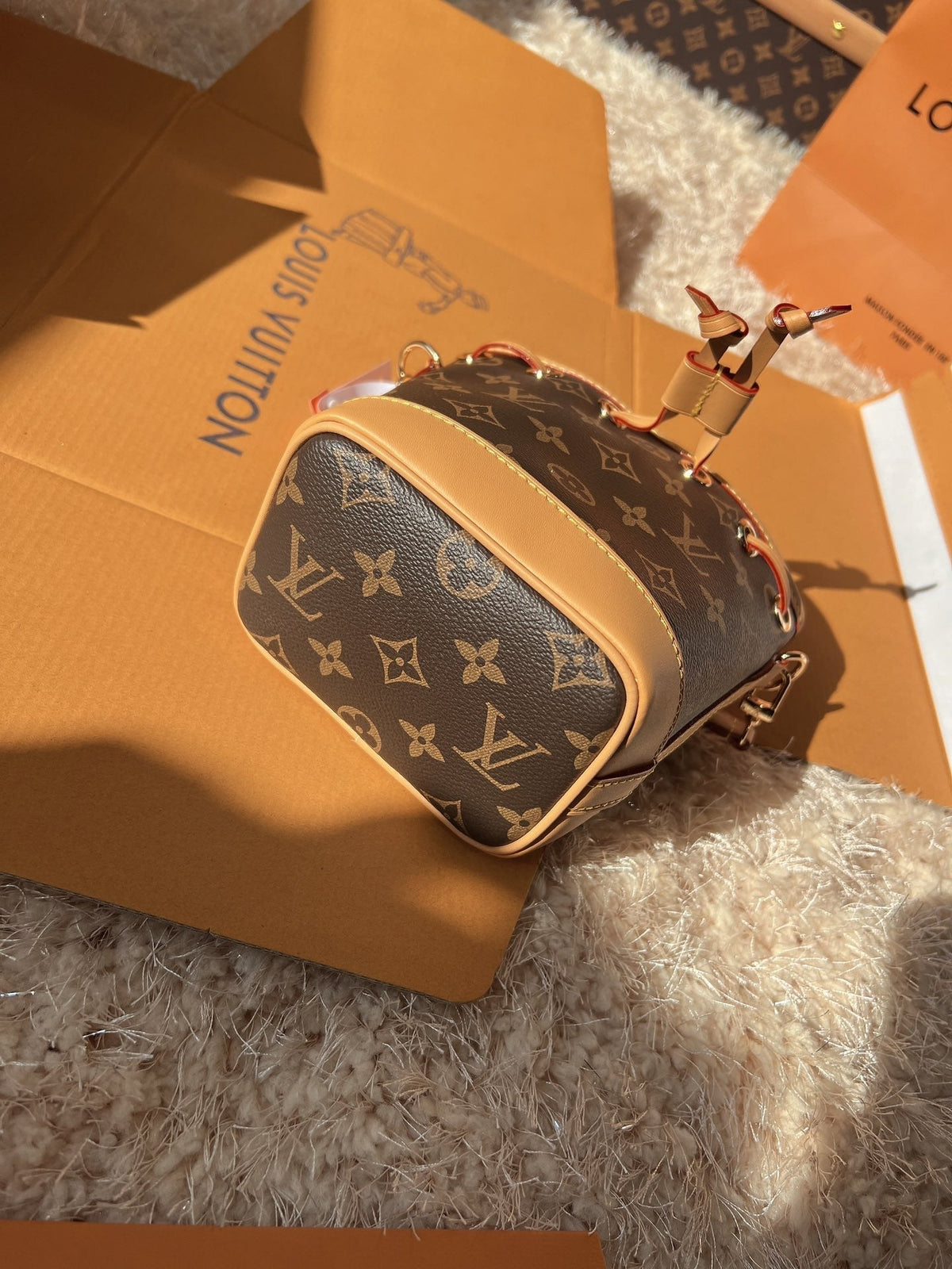 LV Nano Noé Monogram Canvas Mini Bucket Bag product image 3, provided for visual reference and product detail review
