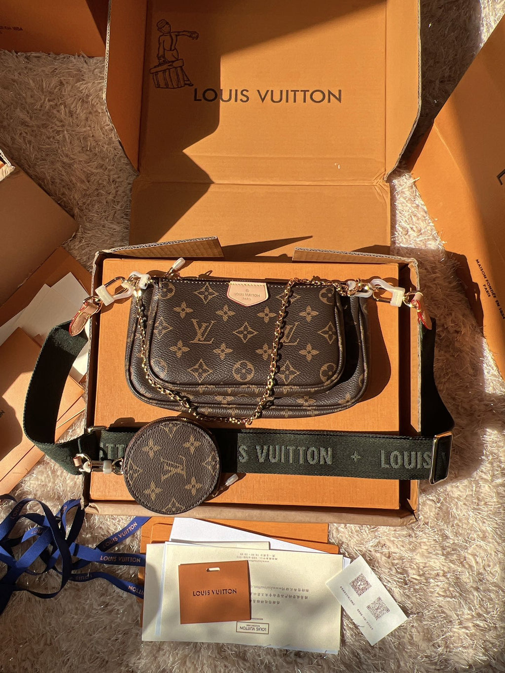 LV Multi Pochette Accessoires Monogram Canvas Crossbody Shoulder Bag with Two Pouches and Round Coin Purse product image 1,