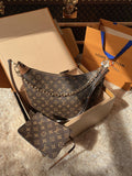 LV Loop Monogram Canvas Hobo Shoulder Crossbody Bag with Chain Detail product image 1, provided for visual reference and