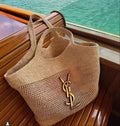 Saint Laurent YSL Raffia Icare Tote Bag product image 1, provided for visual reference and product detail review