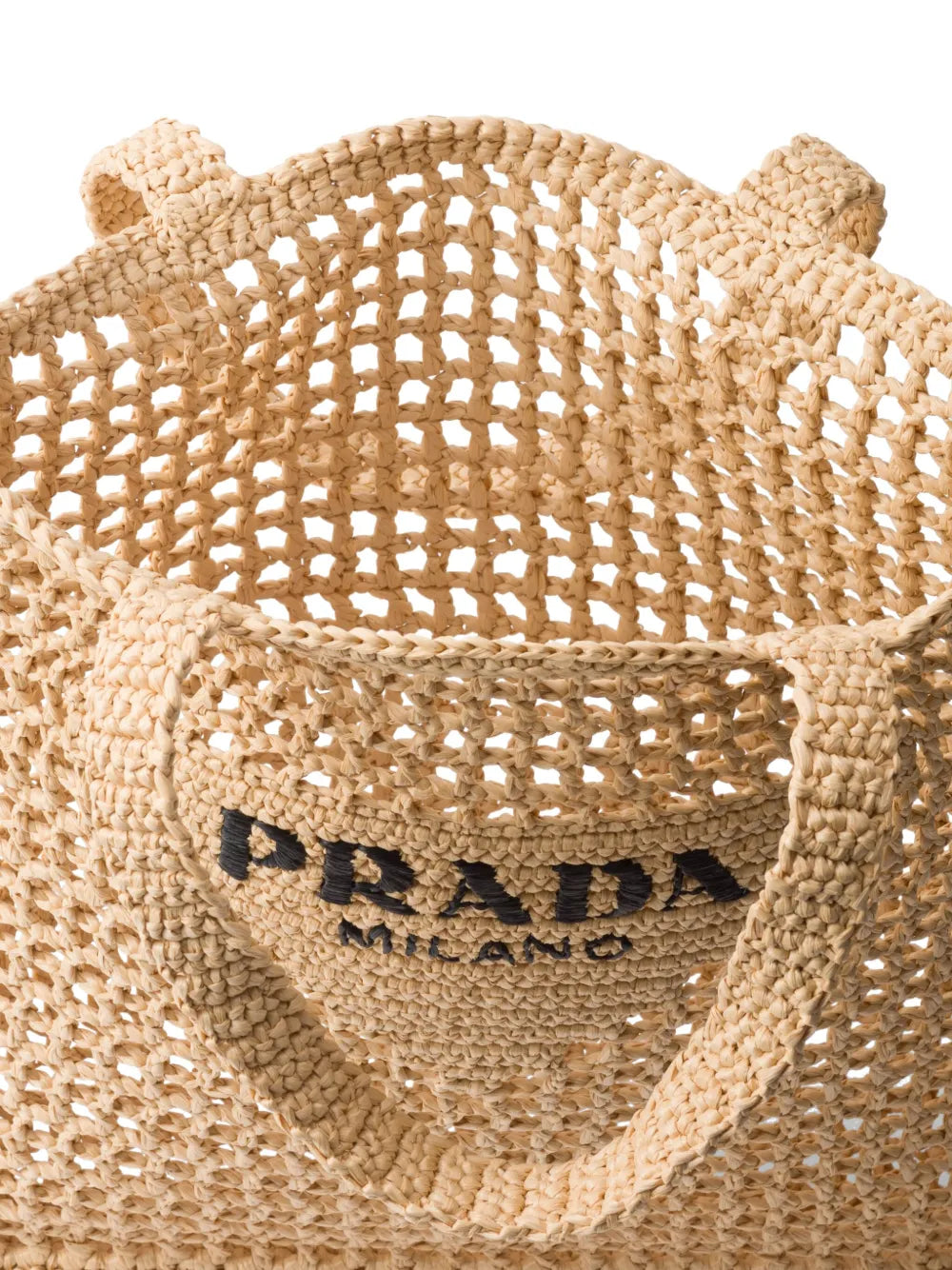Prada Triangle-Logo Raffia Tote Bag product image 2, provided for visual reference and product detail review